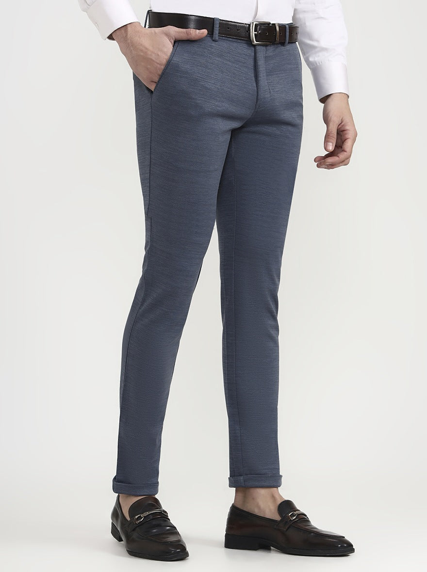 Grey Solid Slim Fit Club Wear Trouser | Greenfibre