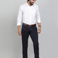 Navy Blue Solid Slim Fit Club Wear Trouser | Greenfibre