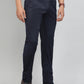 Navy Blue Solid Slim Fit Club Wear Trouser | Greenfibre