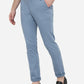 Sky Blue Solid Super Slim Fit Casual Trouser | Greenfibre