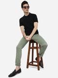 Mint Solid Super Slim Fit Casual Trouser | Greenfibre
