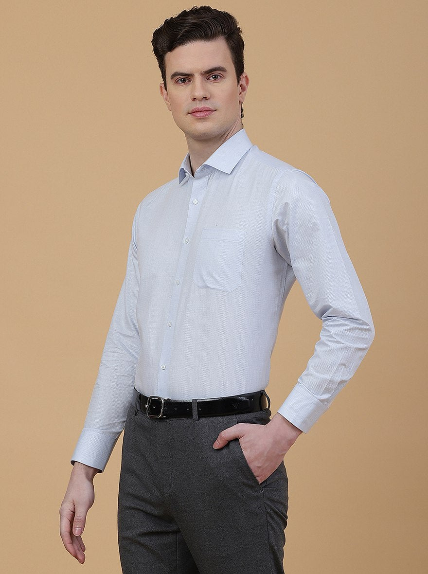 Light Blue Solid Slim Fit Formal Shirt | Greenfibre
