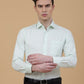 Light Green Solid Slim Fit Formal Shirt | Greenfibre