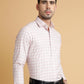 Pink Checked Slim Fit Formal Shirt | Greenfibre