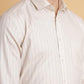 Beige Striped Regular Fit Formal Shirt | Greenfibre