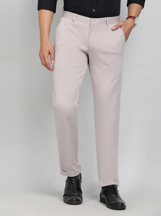 Dusty Pink Solid Slim Fit Club Wear Trouser | Greenfibre