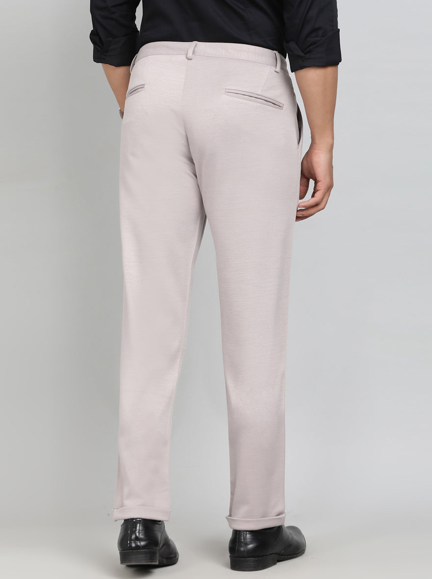 Dusty Pink Solid Slim Fit Club Wear Trouser | Greenfibre