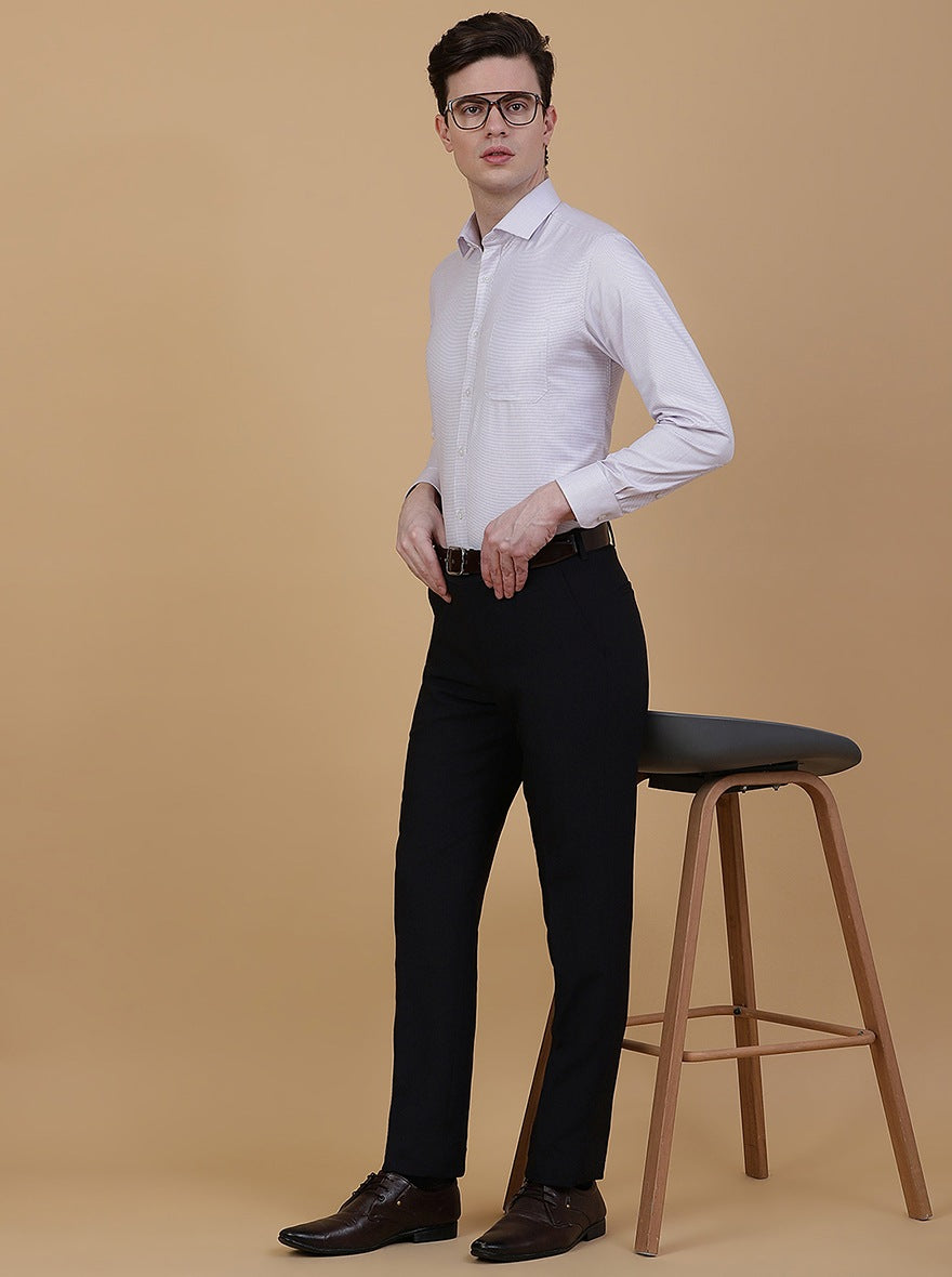 Purple Solid Slim Fit Formal Shirt | Greenfibre