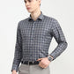 Dark Blue Checked Slim Fit Formal Shirt | Greenfibre