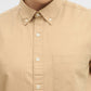 Khaki Solid Slim Fit Casual Shirt | Greenfibre