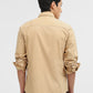 Khaki Solid Slim Fit Casual Shirt | Greenfibre