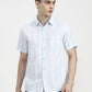 Blue Striped Slim Fit Casual Shirt | Greenfibre