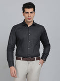 Black Printed Slim Fit Party Wear Shirt | Greenfibre