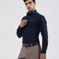 Navy Blue Solid Slim Fit Party Wear Shirt | Greenfibre