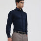 Navy Blue Solid Slim Fit Party Wear Shirt | Greenfibre