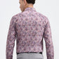 Dusty Pink Printed Slim Fit Party Wear Shirt | Greenfibre