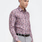 Dusty Pink Printed Slim Fit Party Wear Shirt | Greenfibre