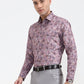 Dusty Pink Printed Slim Fit Party Wear Shirt | Greenfibre