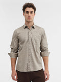 Beige Printed Smart Fit Semi Casual Shirt | Greenfibre