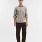 Beige Printed Smart Fit Semi Casual Shirt | Greenfibre