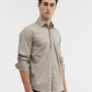 Beige Printed Smart Fit Semi Casual Shirt | Greenfibre