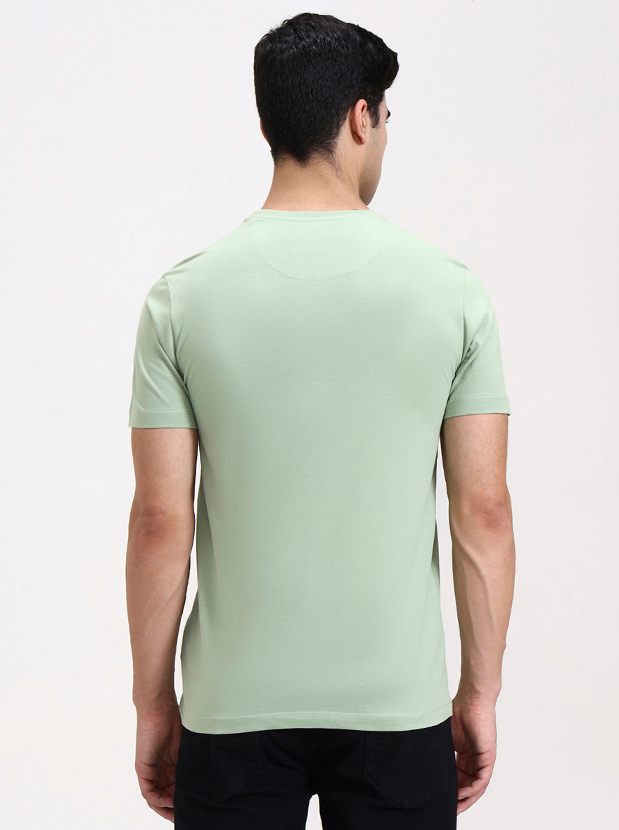 Green Printed Slim Fit T-Shirt | Greenfibre