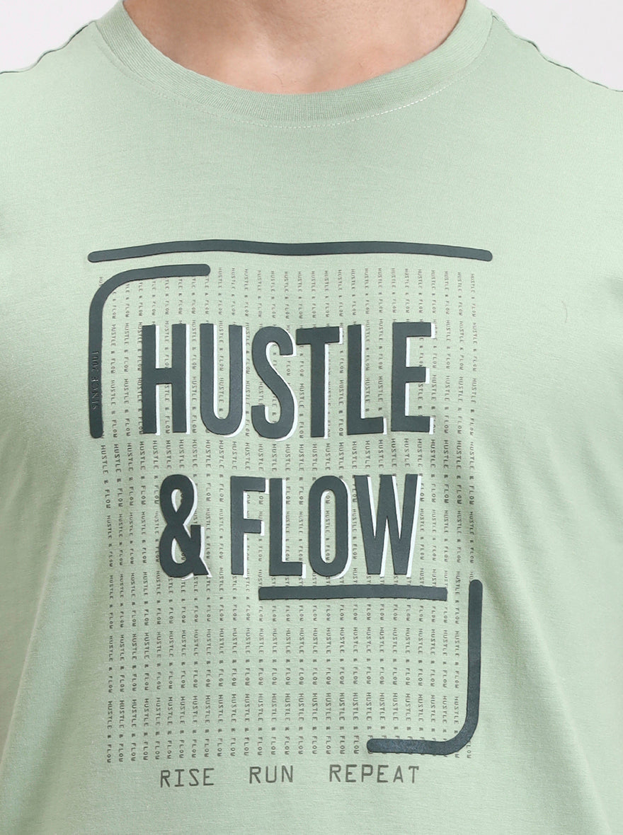 Green Printed Slim Fit T-Shirt | Greenfibre