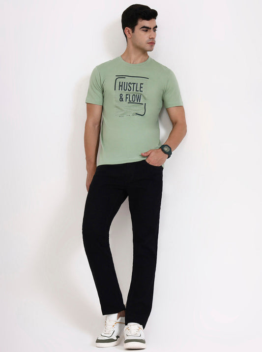 Green Printed Slim Fit T-Shirt | Greenfibre