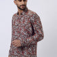 Rust Printed Slim Fit Casual Shirt | JadeBlue