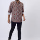 Rust Printed Slim Fit Casual Shirt | JadeBlue