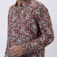 Rust Printed Slim Fit Casual Shirt | JadeBlue