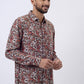 Rust Printed Slim Fit Casual Shirt | JadeBlue