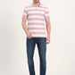 White & Mauve Striped Slim Fit Polo T-Shirt | Greenfibre