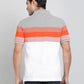 Orange Striped Slim Fit Polo T-Shirt | Greenfibre