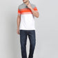 Orange Striped Slim Fit Polo T-Shirt | Greenfibre