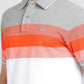 Orange Striped Slim Fit Polo T-Shirt | Greenfibre