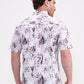 Light Grey Printed Slim Fit Casual Shirt | Greenfibre