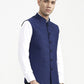 Blue Solid  Waistcoat | Greenfibre