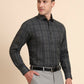 Dark Green Checked Regular Fit Formal Shirt | Greenfibre