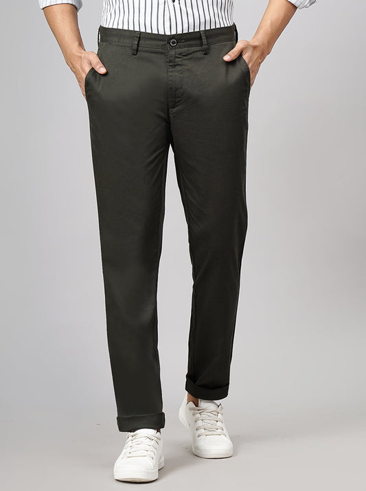 Green Dobby Neo Fit Casual Trouser | Greenfibre