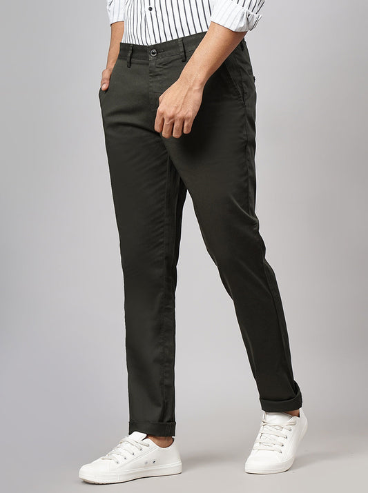 Green Dobby Neo Fit Casual Trouser | Greenfibre