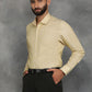 Yellow Striped Regular Fit Formal Shirt | GreenFibre