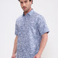 Blue Printed Regular Fit Casual Shirt | Greenfibre