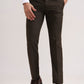 Olive Brown Solid Slim Fit Formal Trouser | Greenfibre