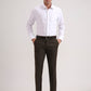 Olive Brown Solid Slim Fit Formal Trouser | Greenfibre