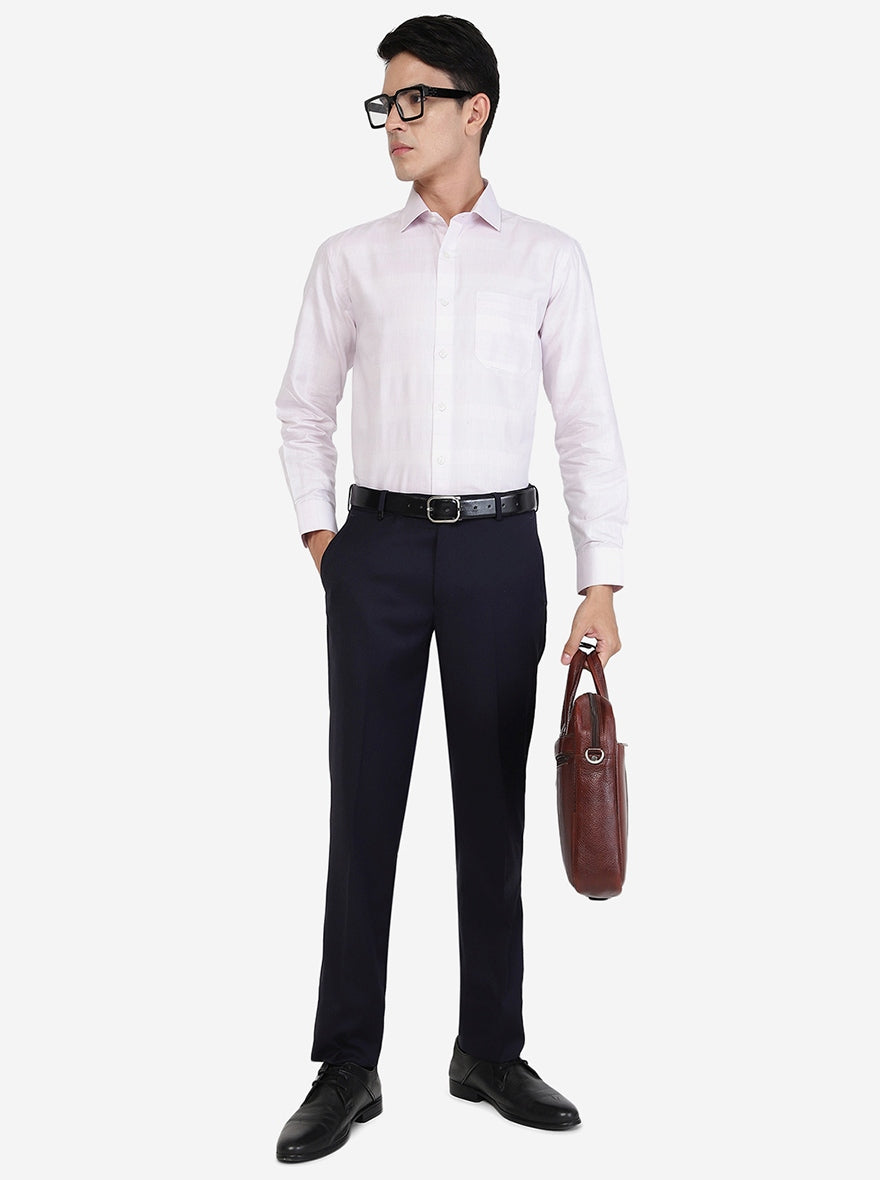 Light Pink Solid Regular Fit Formal Shirt | Greenfibre