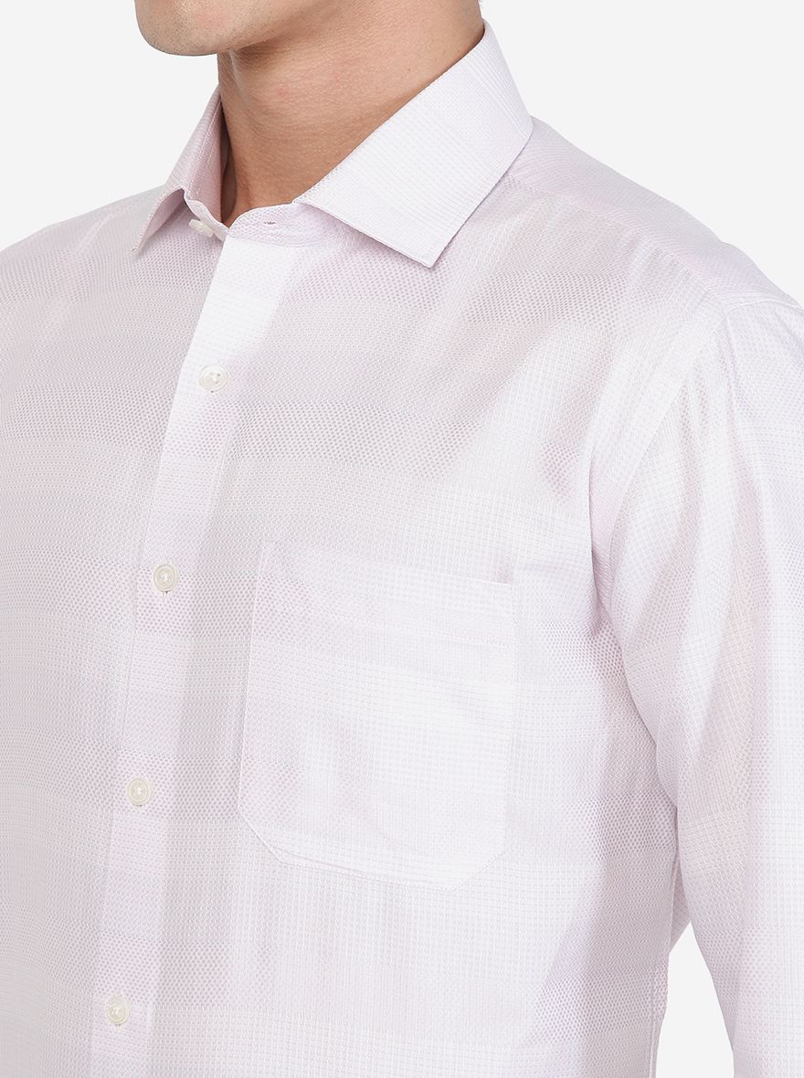 Light Pink Solid Regular Fit Formal Shirt | Greenfibre