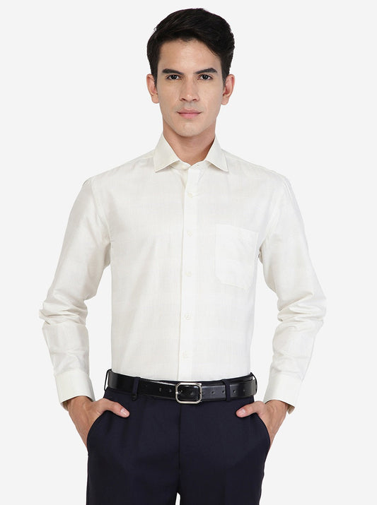 Lemon Yellow Solid Regular Fit Formal Shirt | Greenfibre