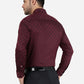 Maroon Printed Slim Fit Formal Shirt | Greenfibre