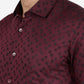 Maroon Printed Slim Fit Formal Shirt | Greenfibre